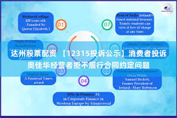 达州股票配资 【12315投诉公示】消费者投诉奥佳华经营者拒不履行合同约定问题