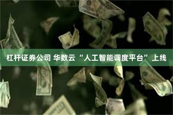 杠杆证券公司 华数云 “人工智能调度平台” 上线